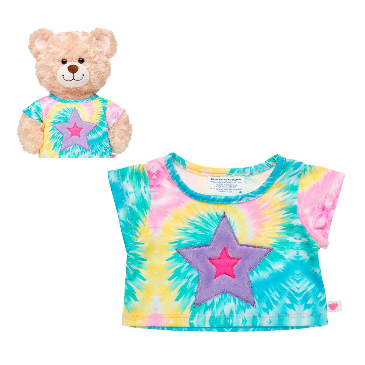 Polera Tye Dye Estrella Peluche Build-A-Bear